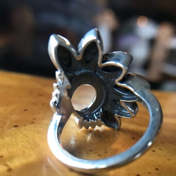 Natural Turquoise Sterling Silver Ring Size 6 - Picture 7 of 8